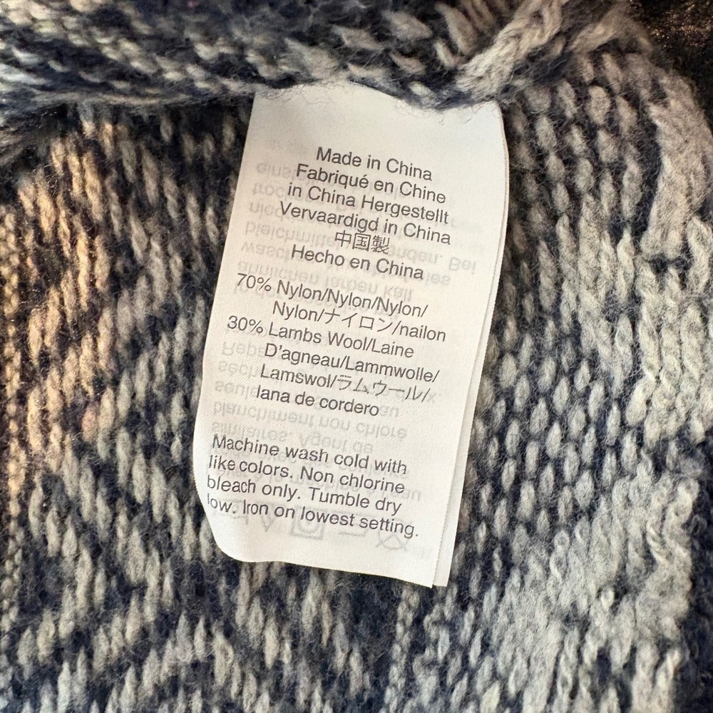 J.Crew Mercantile Lambswool Blend Fair Isle Nordic Sweater Mens XL‎ Navy Blue - Picture 5 of 6